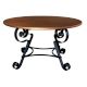 Handcrafted Copper Accent Table With Black Metal Base